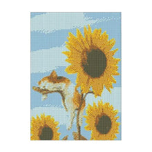 Load image into Gallery viewer, DIY Sunflower Cute Cat Snooze Diamond Painting
